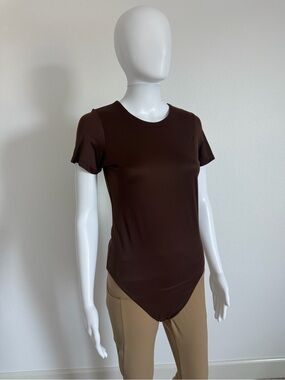 Victoria's Secret Chocolate Brown Short-Sleeve Bodysuit